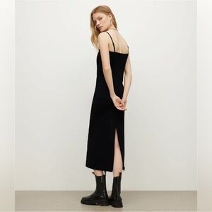 ALL SAINTS Charlie Midi Dress in Black UK 16/ US 12 - NWT